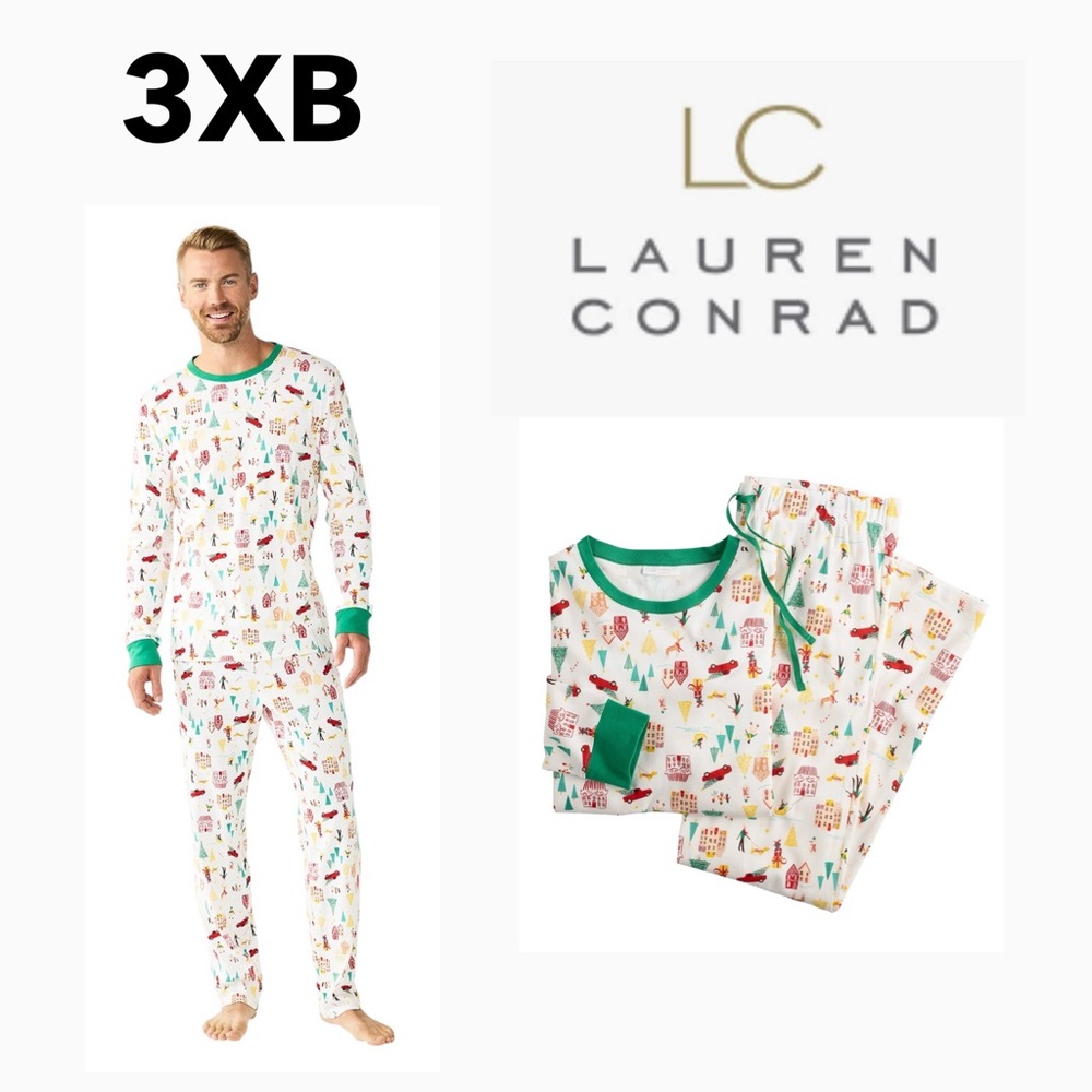 Men's LC Lauren Conrad 3XB Pajamas set Holiday Village